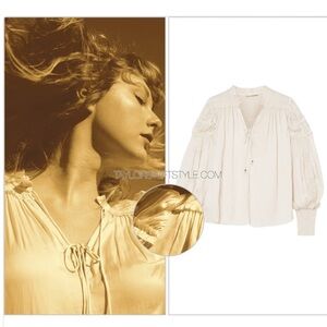 Ulla Johnson Fernanda Double Tie Blouse ASO Taylor Swift